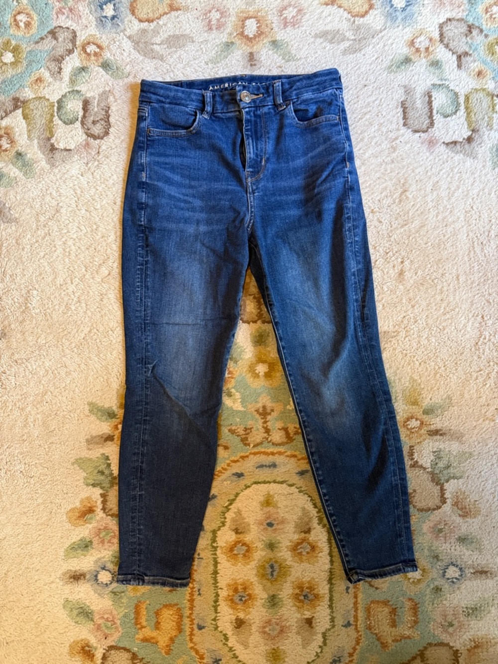 American Eagle Outfitters Deep Blue High-Rise Skinny Jeans